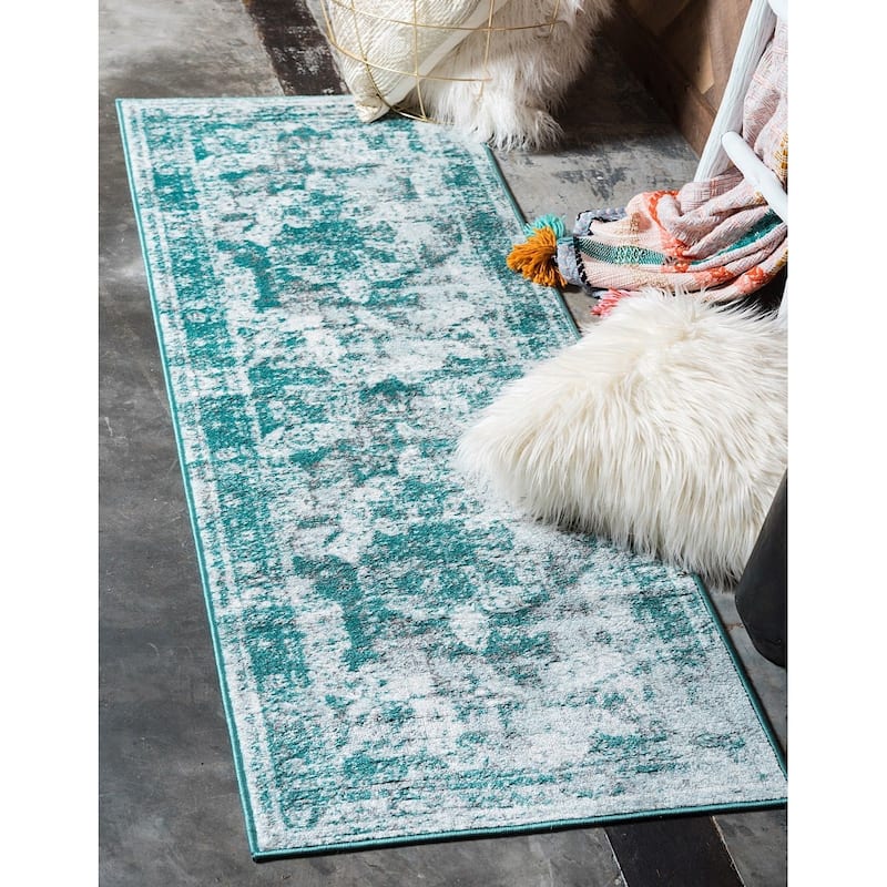 Transitional Fredo Collection Area Rug - 2'x9'10" - Turquoise