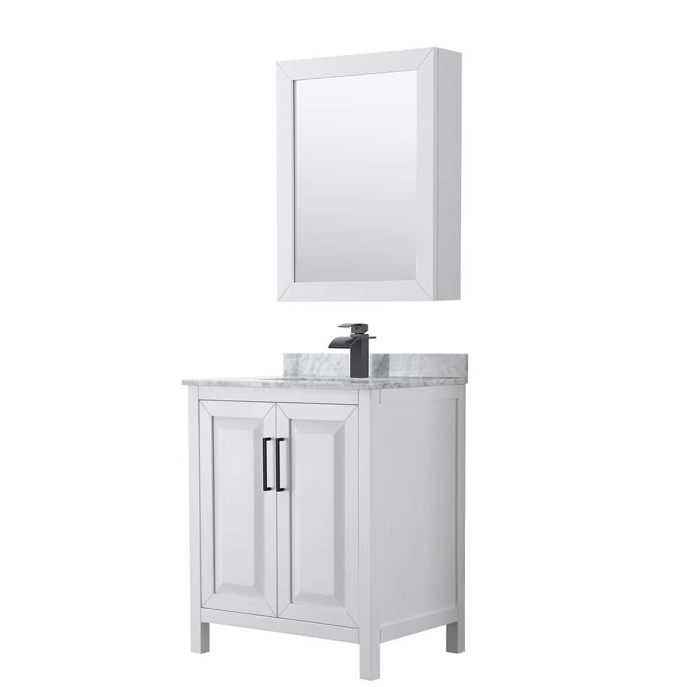 Wyndham Collection Daria 30" Free Standing Single Vanity Set with MDF