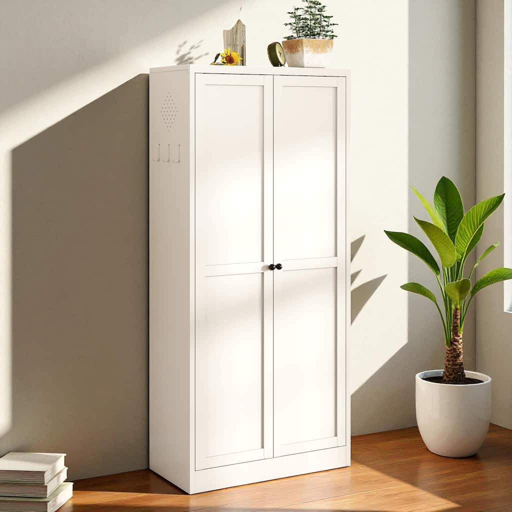 61" Metal Kitchen Pantry Cabinet with 4 Adjustable Shelves, Heavy-Duty Freestanding Storage Organizer for Kitchen