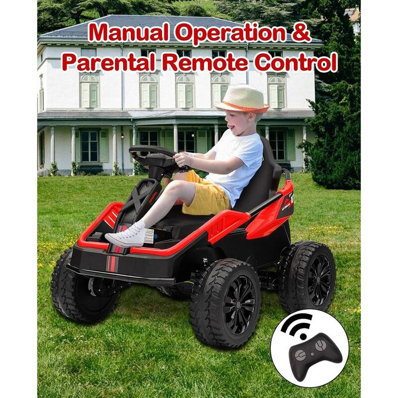 24V Kids Electric Car with Parent Control, 200W 4x4 Ride On Toy for Big Kids,4 Wheeler ATV
