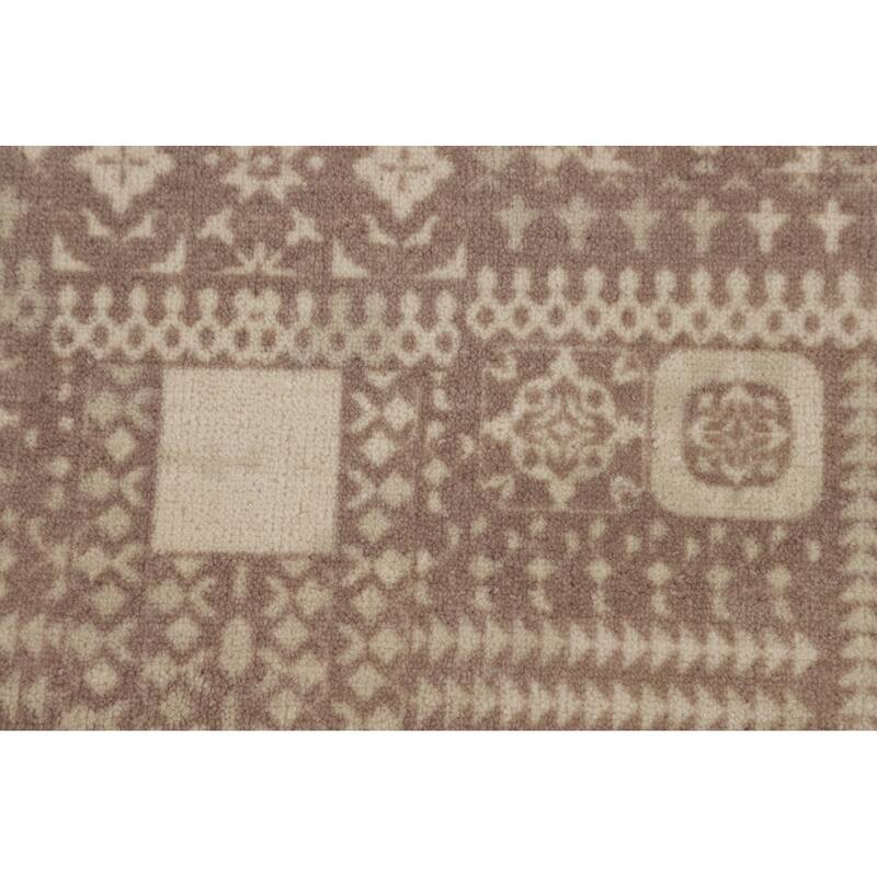 Geometric Oriental Area Rug Handmade Wool Carpet - 5'3"x 7'6"