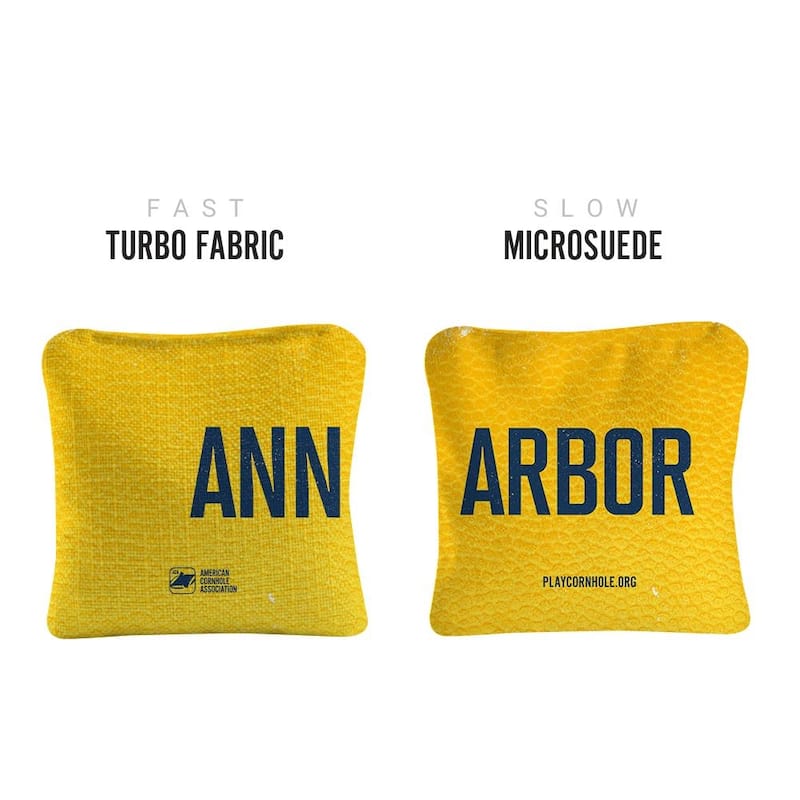 Ann Arbor Yellow Dual Sided Cornhole Bags