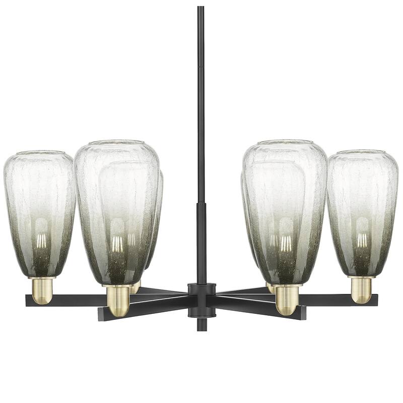 Innovations Lighting 716-6CR-15-24 Brookhaven Almond Chandelier - Black Antique Brass / Slate