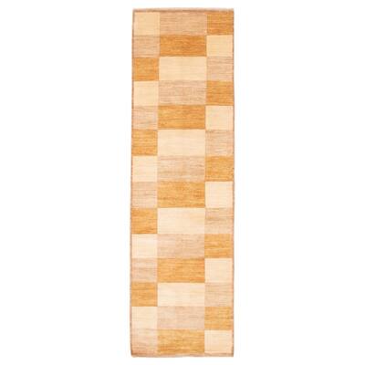 ECARPETGALLERY Hand-knotted Finest Ziegler Ivory, Tan Wool Rug - 4'0 x 12'4