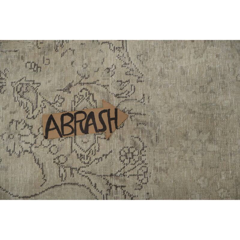 Hand Knotted Oriental 100% Wool Carpet Traditional Medallion Beige & Ivories Tabriz Area Rug - 9' 4'' X 6' 9''