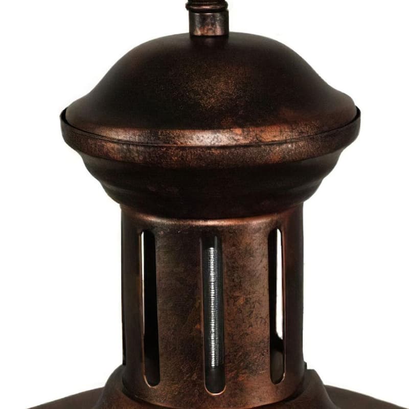 Industrial 1-Light Metal Dome Pendant Light Black Rusty 16in
