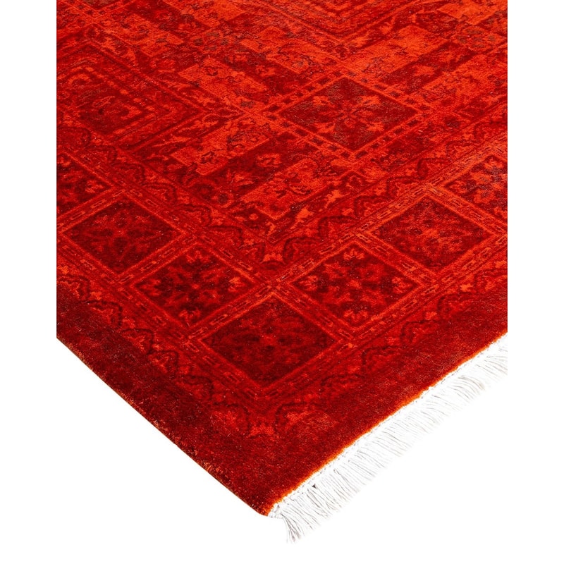 Contemporary Overdyed Wool Hand Knotted Area Rug - 4' 2" x 6' 5"