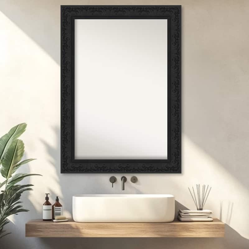 Luxe Non-Beveled Framed Bathroom Vanity Wall Mirror