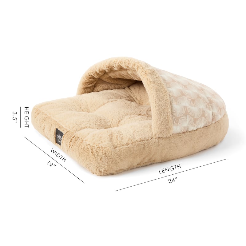 NICOLE MILLER NEW YORK PET Kendall Fluted Geo Cozy Slipper Cave Pet Bed - 22"x17"x11"
