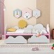 preview thumbnail 41 of 48, Twin Size Bed with Cute decoration,Platform Bed with 2 Drawers