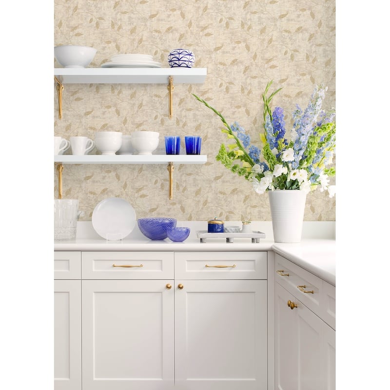 Advantage Stonewall Neutral Vine Wallpaper