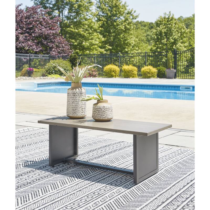 Signature Design by Ashley Bree Zee Brown Outdoor End Table - 38" W x 16" D x 14.38" H