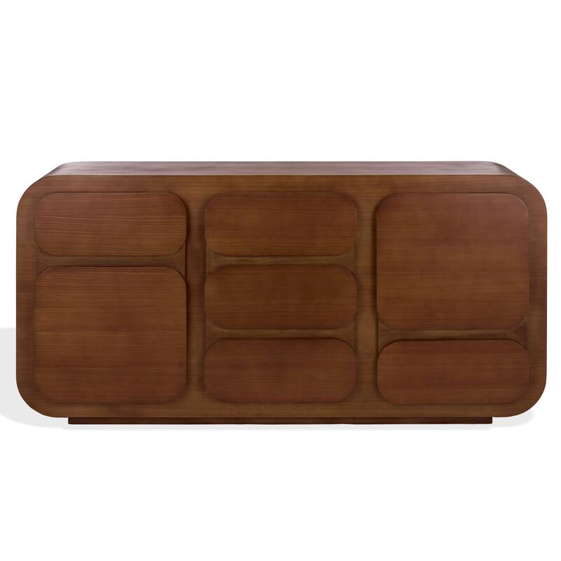 SAFAVIEH Couture Herald 3-Shelf Wood Sideboard - 62"W x 19"D x 30"H - Brown