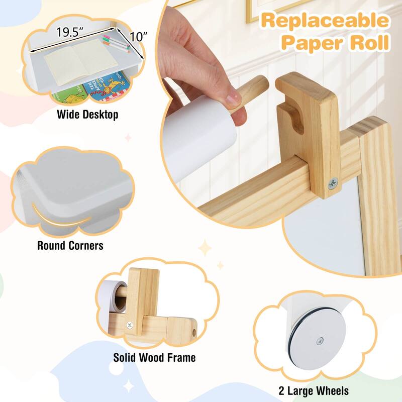 Costway 4-in-1 Kids Art Easel with Stool with Magnetic Whiteboard - See Details