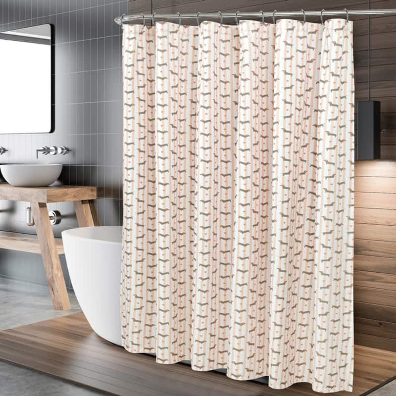 Royale Linens Pack of 1 Double Brushed Microfber 1800 Thread Printed Shower Curtain for Bathroom 72 Inches X72 Inches