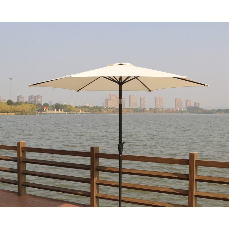 9 Feet Pole Umbrella with Carry Bag - Creme