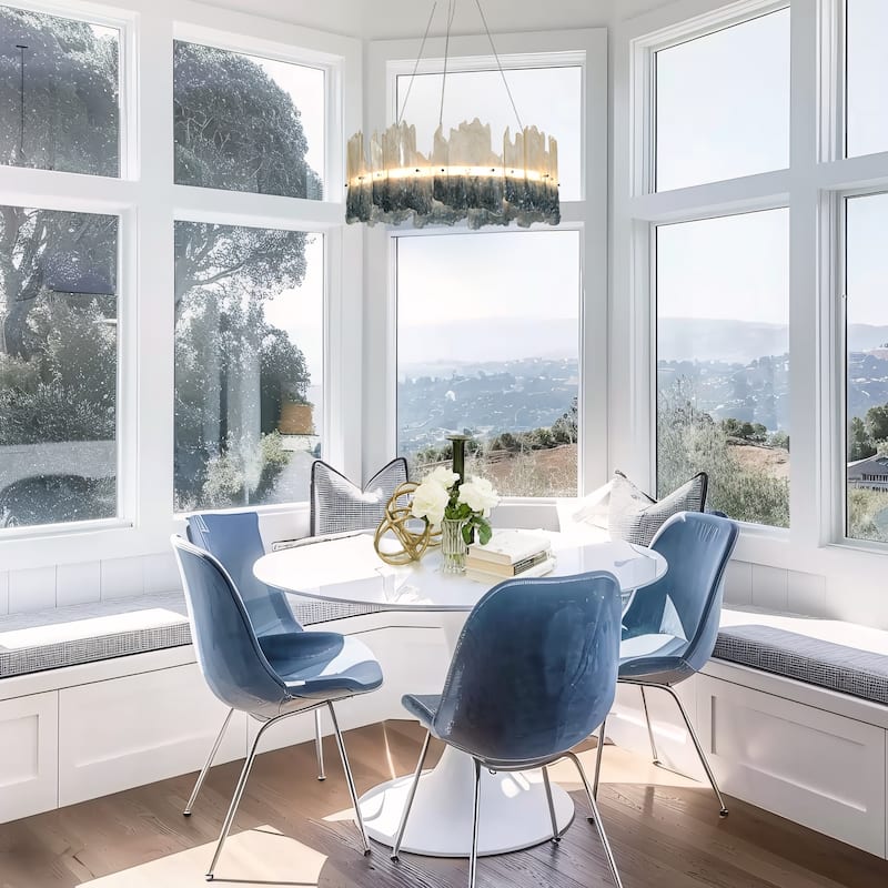 Modern 1-Light LED Drum Chandelier Art Coastal for Dining Living Room - Dia. 28.5" x H 12"