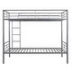 preview thumbnail 5 of 23, Twin Over Twin Bunk Bed with Ladder, Metal Bed with Full-Length Guardrail, Kid's Bed for Small Space, Bedroom, Silver