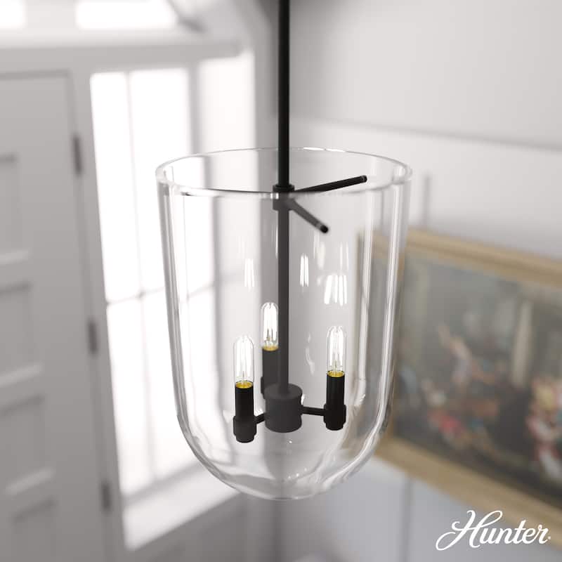 Hunter Sacha 3-Light Pendant - Entry, Dining Room, Kitchen Island - Transitional, Contemporary - Natural Iron