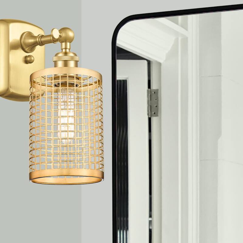 Innovations Lighting Nestbrook - 1 Light 18" Wall-Mounted Sconce - Satin Gold Finish - Satin Gold Metal Shade