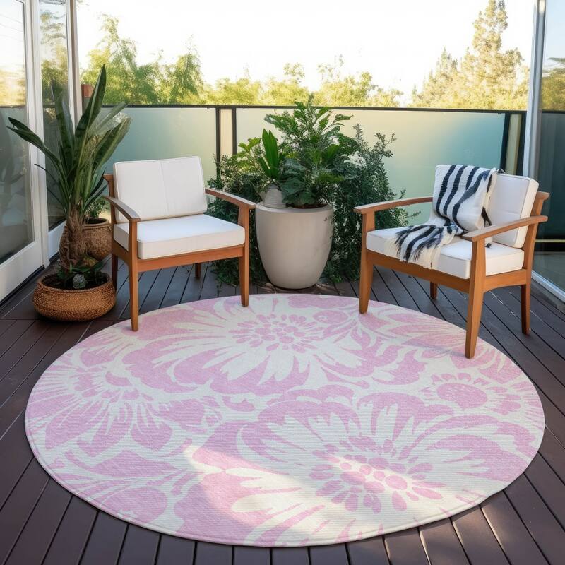 Vamo Botanic Elegance Weather Resistant Classic Meets Modern Outdoor Rug