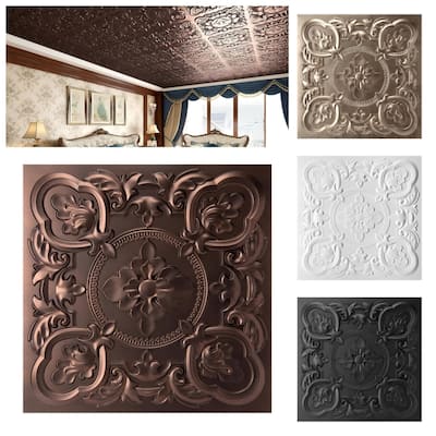 Atr3d 12 Pack 24"x24" 3D Wall Panel Ceiling Tiles Cover 48 Sq.Ft. for Home Decor