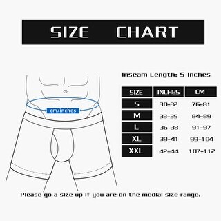 mens underwear size chart