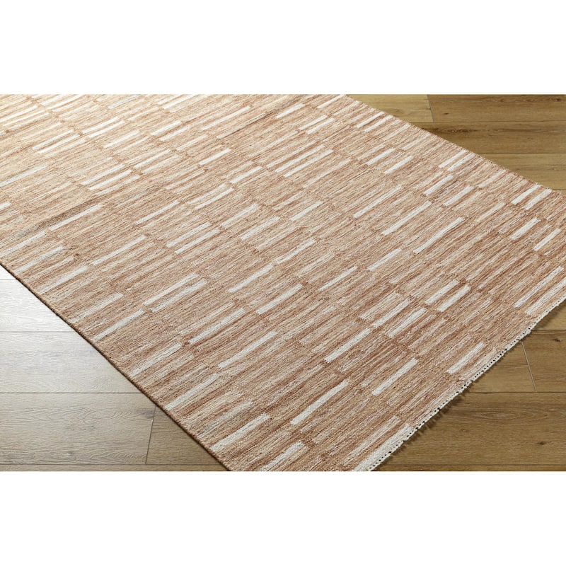 Madilyn Mid-Century Modern Stripe Fringed Area Rug