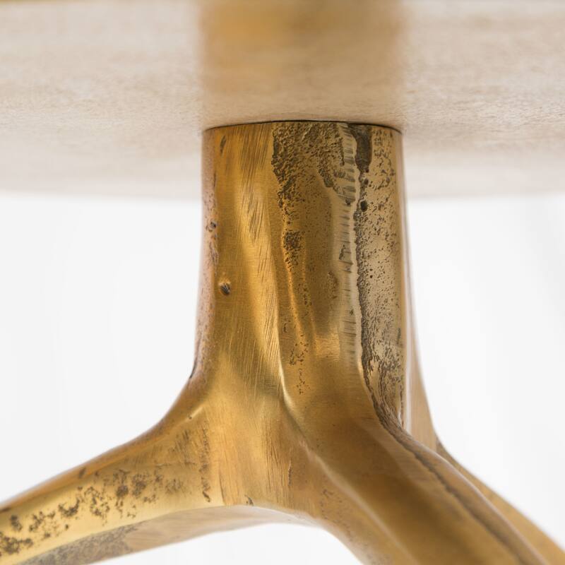 Ben Fox End Table White & Gold