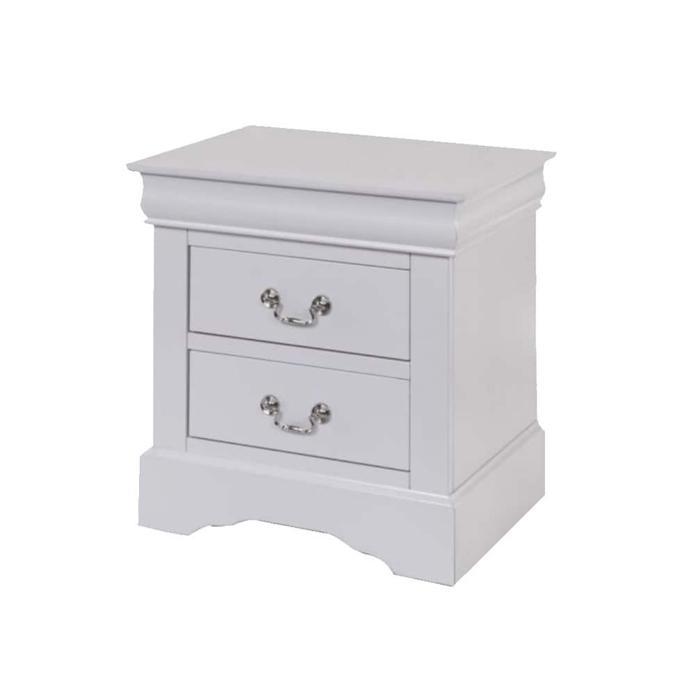 2 Drawers Solid Pine Nightstand