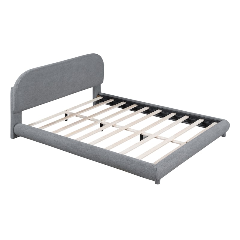 Upholstered Platform Bed with Thick Fabric