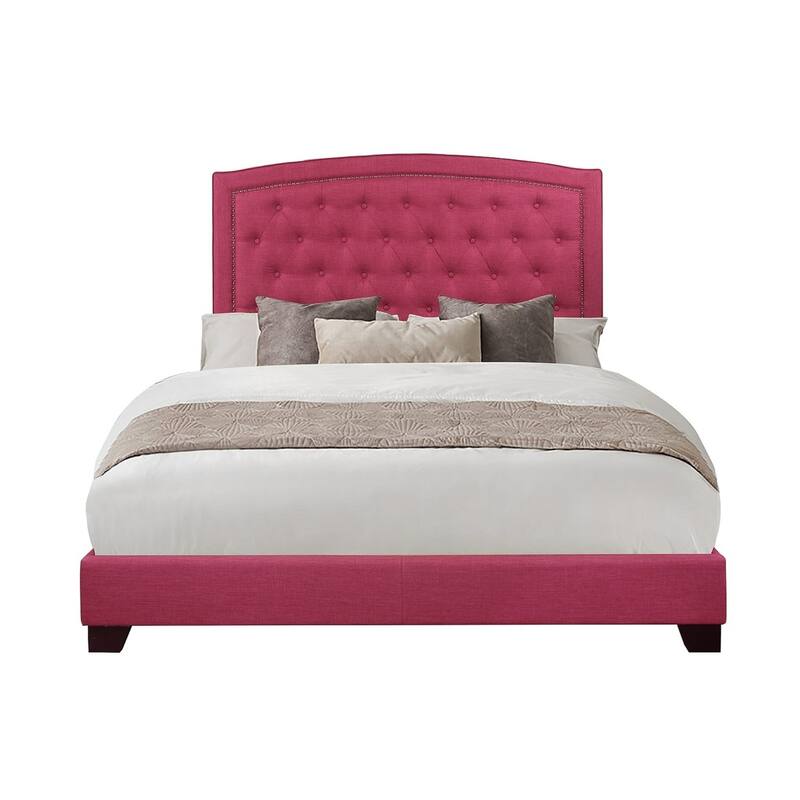 Chase Pink Fabric Upholstered Tufted Bed - Full