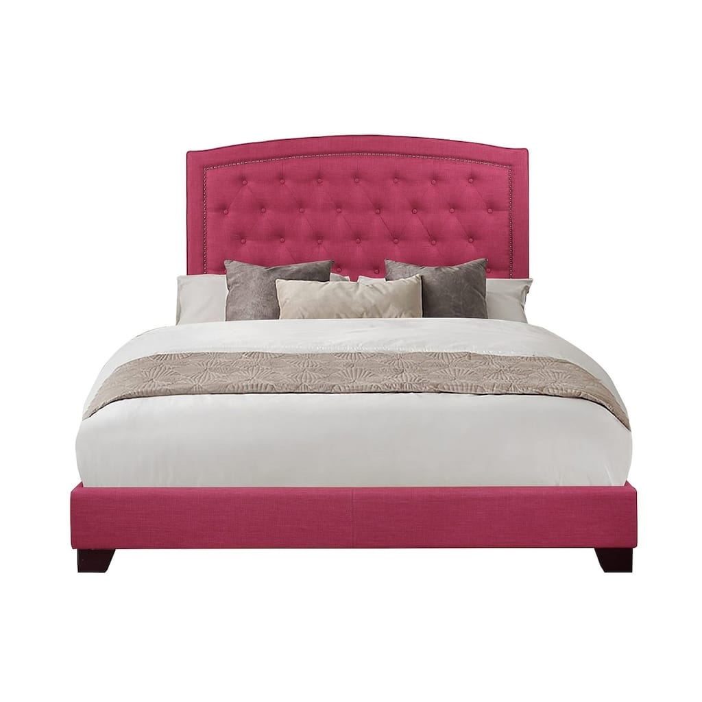 Chase Pink Fabric Upholstered Tufted Bed