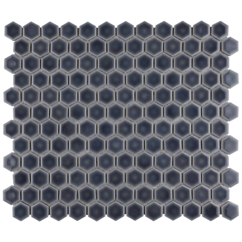 Merola Tile Hudson 1" Hex Storm Grey 11-7/8" x 13-1/4" Porcelain Floor and Wall Tile