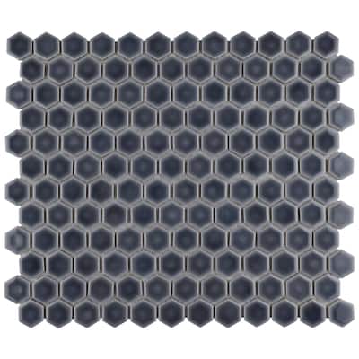 Merola Tile Hudson 1" Hex Storm Grey 11-7/8" x 13-1/4" Porcelain Floor and Wall Tile