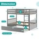 preview thumbnail 3 of 8, Costway Full over Full Bunk Bed Platform Wood Bed with Trundle &