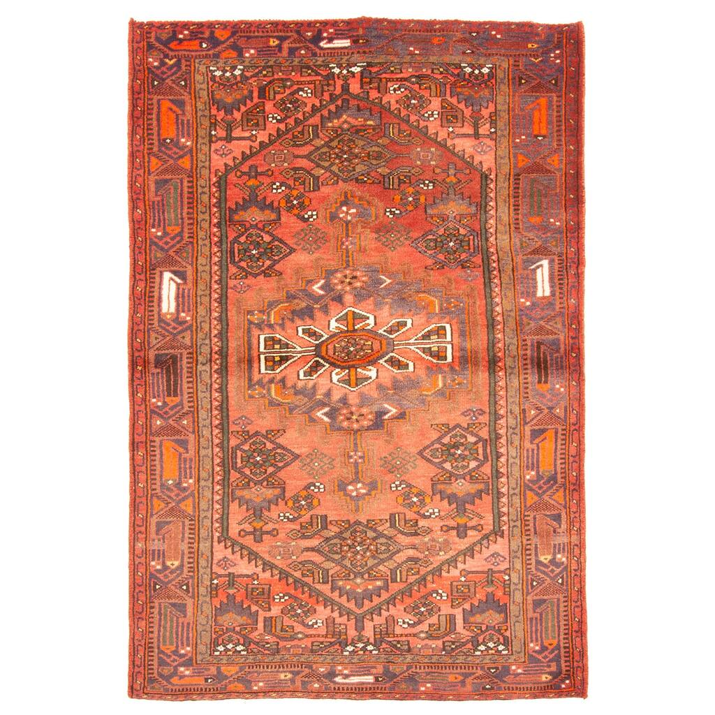 ECARPETGALLERY Hand-knotted Andelz Red Wool Rug - 4'2 x 6'2