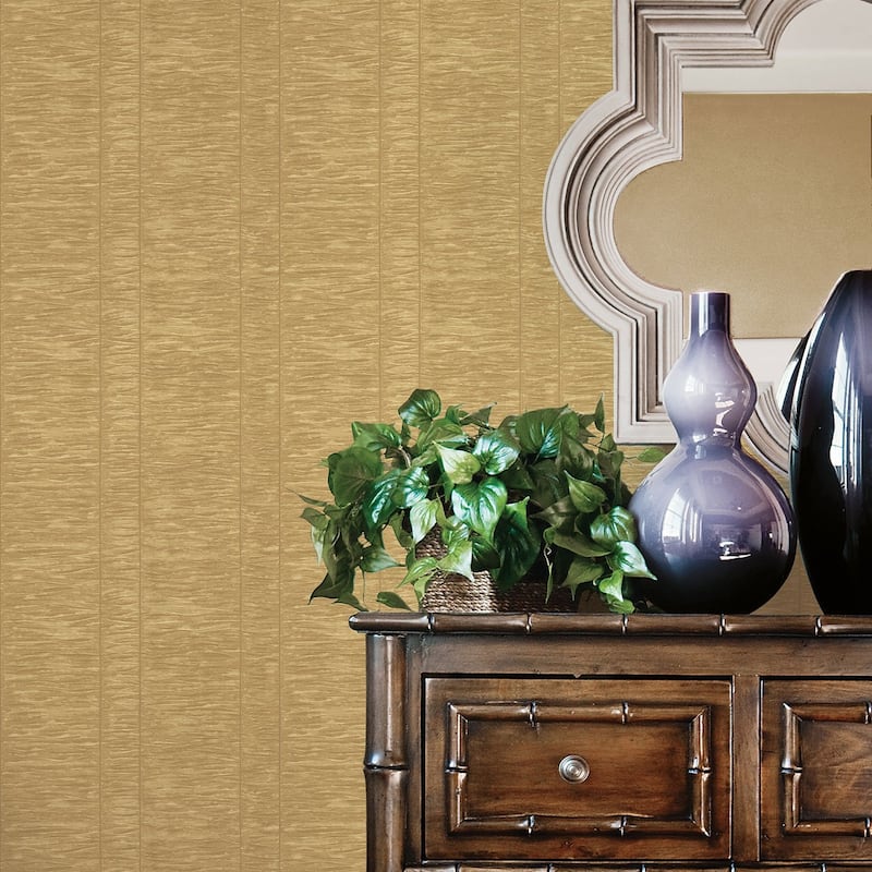 Galerie Wallcoverings Palazzo 2 Collection Pleated Stripe Vinyl on Non-woven Matte Wallpaper Roll