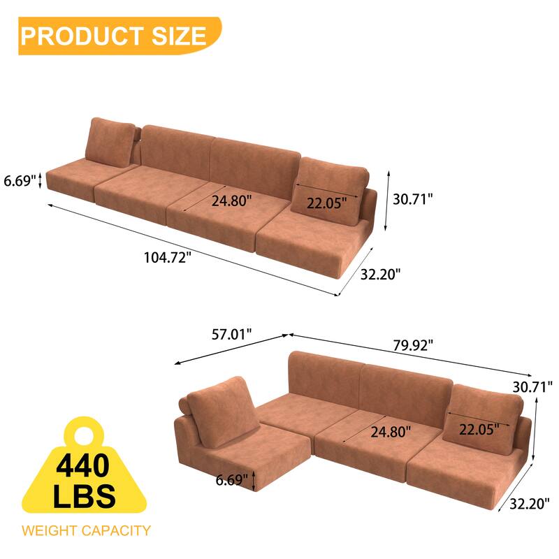 Folding 2 Tier Loveseat Sofa Portable Futon Couch with Cushion Support