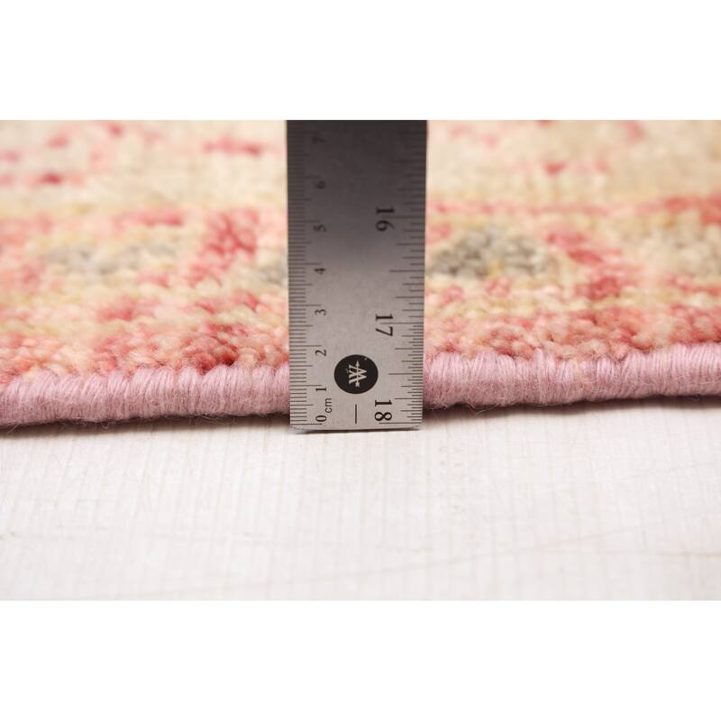 ECARPETGALLERY Hand-knotted Mamluk Dark Grey, Pink Wool Rug - 8'0 x 10'1