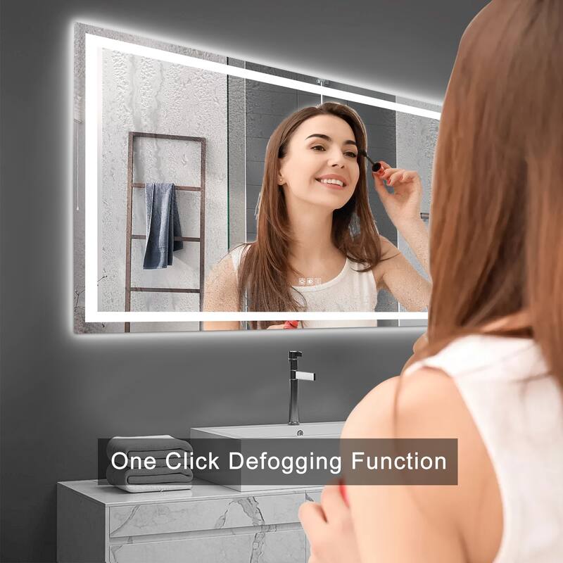 72X36 LED Bathroom Mirror - Silver