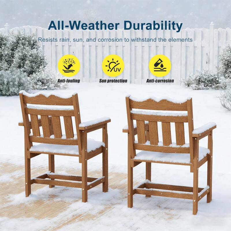 HIPS Patio Dining Chairs Ergonomic All-weather Patio Seats (Set of 2)