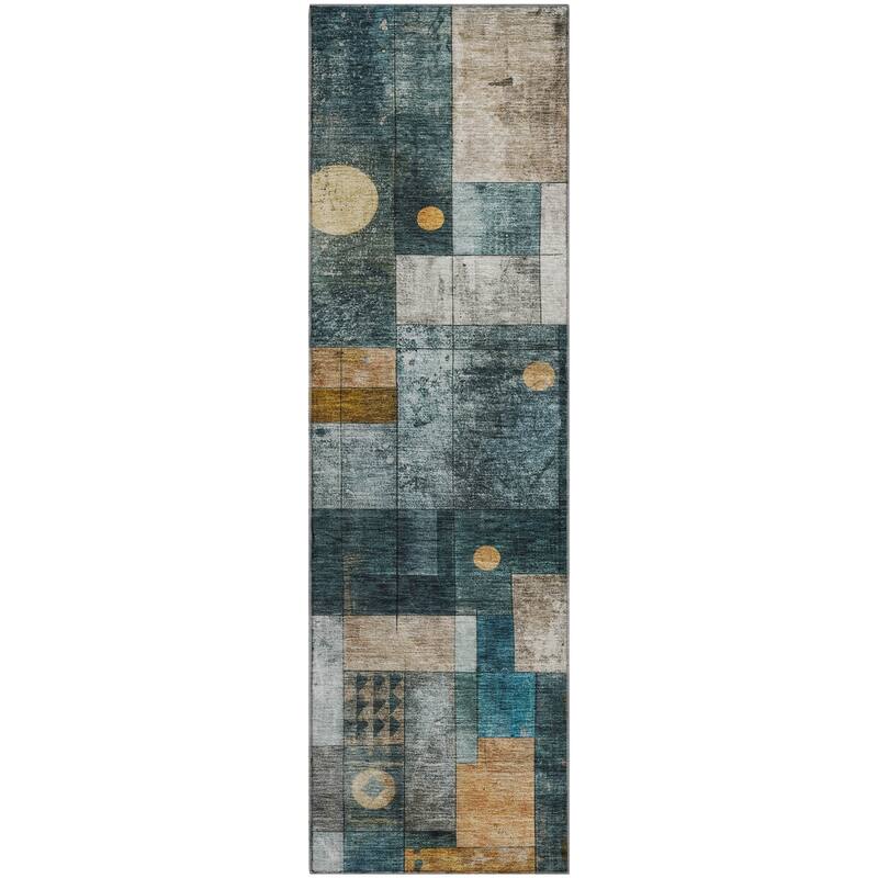 Premium Washable Super Soft Contemporary Orbit Mayfield Rug