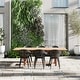 preview thumbnail 20 of 20, Amazonia Sant Louis Outdoor Wood Patio Dining Set 7-Piece Sets - Black Chairs and Aluminum Legs