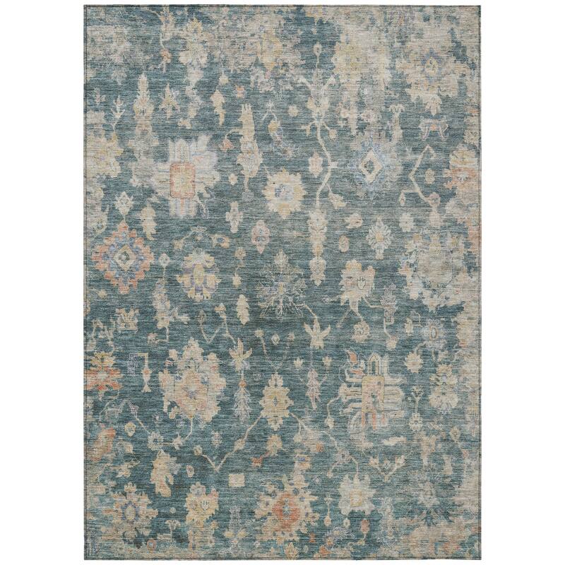 Machine Washable Indoor/ Outdoor Casual Traditional Chantille Rug