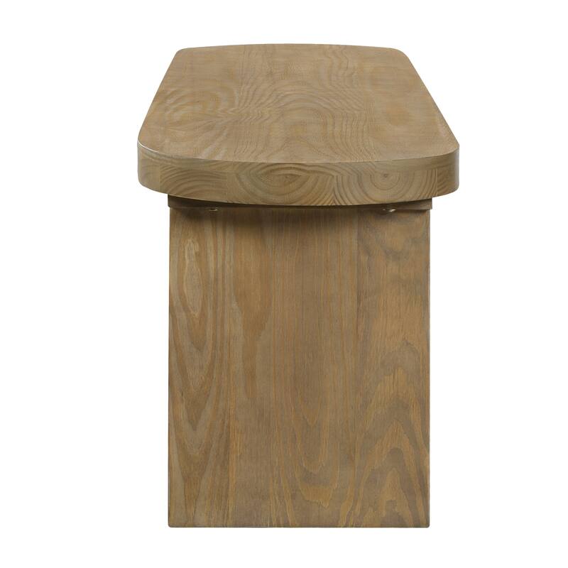 Christopher Knight Home - Rustic Pine Dining Bench with Modern Block Legs