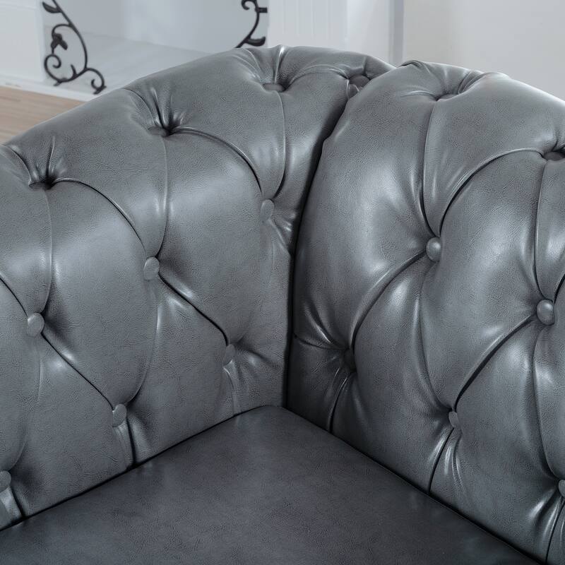 1-Seater Sofa with Soft PU Leather, Pocket Springs, Birch Legs for Living Room