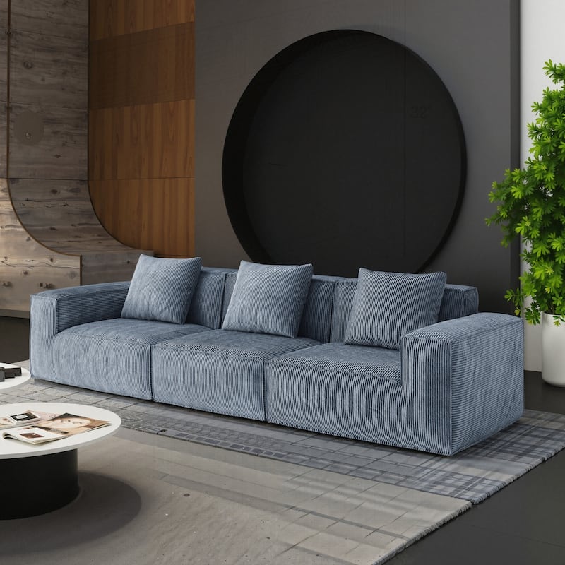 Versatile Modular Sofa with Transformable Design and Soft Fabric