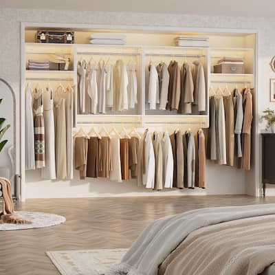 Cimly 59'' Floating Wall-mounted Closet Organizer, Space Saving Closet System for Walk-in and Reach-in Closet
