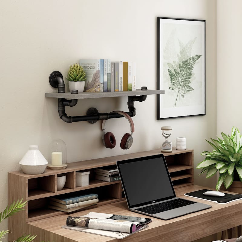 Andre Industrial Grey Floating Wall Shelf by Furniture of America